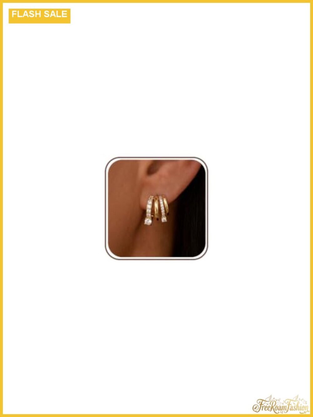 Dangle Gold Earrings Women Trendy Triple Huggie Chain Drop Earrings